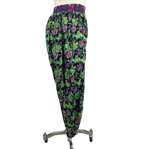 Vintage 90s FIRE Womens (M) Genie Pants Floral Baggy Boho Elastic Barrel USA - Picture 3 of 8